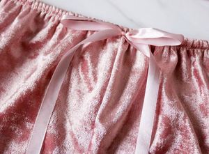 M0368 2pcs Sets Velvet Sleepwear Fashion Woman Sexy Spaghetti Strap Shorts <b>Pajamas</b> Set Women Ladies <b>Pajama</b> Party Set - Product Image 6