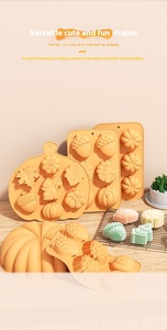 Moule en Silicone Citrouille <span class=keywords><strong>d</strong></span>'<span class=keywords><strong>Automne</strong></span> Halloween 3D Pomme de Pin <span class=keywords><strong>Feuille</strong></span> de Chêne Plateau de Cuisson pour Chocolat Bonbons Gâteaux Savon Gelée - Product Image 2