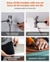 Kit d'outils à main pour la maison, ensemble d'outils à main en acier, boîte à outils portable avec étui rigide pour la réparation et l'entretien domestique, support OEM