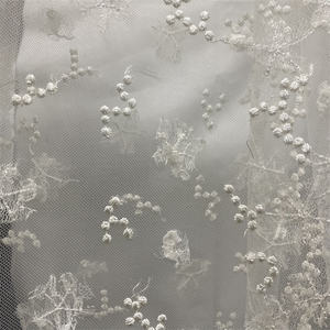 Exquisitas telas de lentejuelas bordadas de <span class=keywords><strong>tul</strong></span> blanco y lentejuelas transparentes de 3mm para ropa - Product Image 6