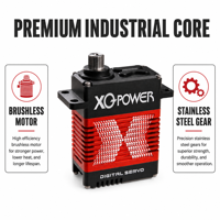 Servomoteur robotique industriel 130 kg XQ-POWER XQ-S9130D sans balais, engrenage en acier inoxydable, 16,8 V, couple élevé, pièces d'avion RC en aluminium CNC