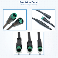 Connecteur rapide à verrouillage par pression mâle/femelle personnalisé M8/M7/M6 IP65 étanche pour câbles à broches, idéal pour les éclairages LED de motos/vélos électriques