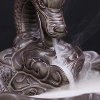 Porte-encens en céramique Dragon, brûleur d'encens à reflux en céramique, statue de brûleur d'encens, figurine, encens /