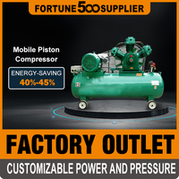 Compresor de Aire Portátil de Pistón Lubricado de Alta Presión de 30 Bares, 7.5kW, 11kW, 15kW, Motor Industrial de Correa de Uso Pesado