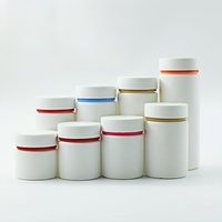 Vente en gros de flacons en plastique HDPE pour pilules, contenants pour capsules de vitamines, emballages pour compléments alimentaires et médicaments, à large ouverture