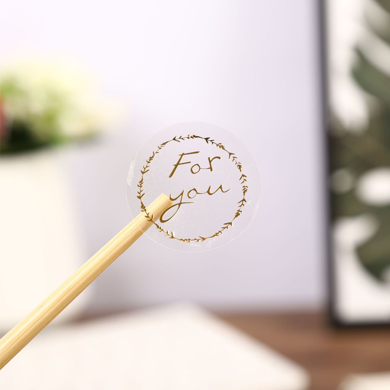 Personalized Custom Design Kraft Paper Eco-Friendly Waterproof Packaging Gold Foil Silver Logo Transparent Labels Custom Size