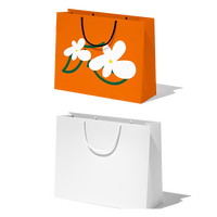 Tas hadiah iklan kartu putih kustom pita cetak Logo tas tangan gaya klasik untuk pakaian tas kertas perusahaan belanja