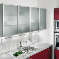 Cadre de porte d'armoire en aluminium, cadre carré en aluminium, portes en verre pour armoire de cuisine