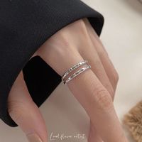 Bague d'amour coréenne Ins haut de gamme, conception de niche féminine, luxe léger, polyvalent, style cool, bague d'index à ouverture réglable