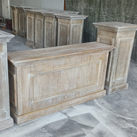 Meuble commercial rétro nordique, table de bar rectangulaire en bois massif blanc, comptoir pour événements de mariage