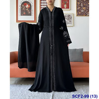 Abaya de Dubai Élegante en Coton Doux Zaynab pour Femme, Robe Musulmane en Coton