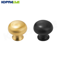 Koppalive Boutons de tiroir de commode en laiton massif Quincaillerie de meuble Or et noir mat Boutons de porte d'armoire modernes