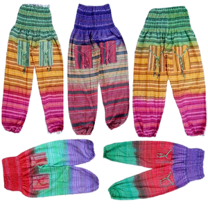 Pantalones bombachos de algodón indios para mujer Pantalones con estampado de arcoíris - Product Image 1