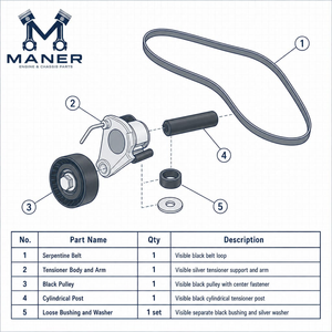 ชุดตัวปรับความตึงสายพานเครื่องกำเนิดไฟฟ้า MANER รุ่น 06J260849E / 06J903133A / 06J260849D สำหรับรถยนต์ VW Tiguan Passat B7 CC Magotan - Product Image 5