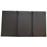 Porte-menu en cuir PU de haute qualité, format légal, pour restaurant, A4, à trois volets, à six volets, avec fenêtre, classeur de menu en cuir pour restaurant