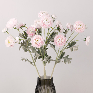 Fleur artificielle de lotus floqué, 6 têtes, en tissu plastique violet, haute simulation, pour décoration de mariage et ornement d'intérieur - Product Image 4