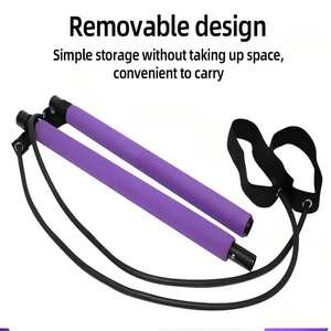 Équipement de sport à domicile, barre de yoga et de pilates réglable et portable avec bande de résistance élastique - Product Image 5