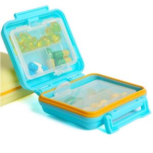 Wallet-Style 6 Compartment Pill Box <b>Plastic</b> Pill Box Portable <b>Pocket</b> Travel <b>Plastic</b> Pill Box - Product Image 3