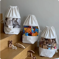 Seau de rangement épaissi pour vêtements et jouets, avec visuels explicatifs. Panier à linge pour plier les vêtements sales à la maison. Panier à linge en tissu.