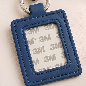 Porte-clés de luxe en alliage de zinc et cuir PU, style mini-sac, avec autocollant 3M, pour personnalisation DIY et gravure artistique - Product Image 2