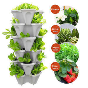 Pot de fleurs vertical empilable en plastique, jardinières pour légumes, pot à trois pétales, pots de plantation de fraises - Product Image 3