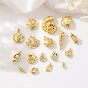 الأكثر مبيعًا DIY سلسلة قذيفة المحيط DIY جولة الإسكالوب قلادة سوار مجوهرات سحر صنع الملحقات - Product Image 1