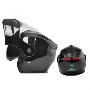 Nouveau casque de moto modulaire à visière relevable, coque en ABS avec double visière, feux arrière LED étanches, casque de conduite toutes saisons - Product Image 2