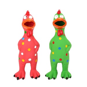 Luxury Latex Squeaky <b>Chicken</b> Dog Toy Cartoon Pattern Eco-Friendly Non Toxic Indoor Interactive Toy - Product Image 1
