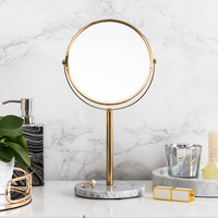 Miroir de maquillage à base de marbre de haute qualité Miroir de coiffeuse de table Art déco Miroir à main personnalisé pour les chambres