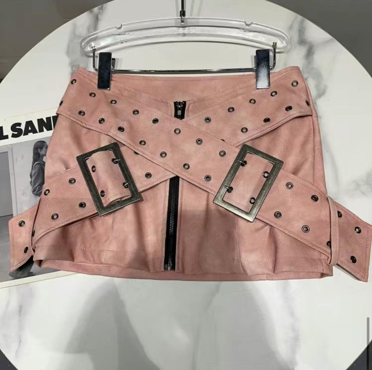 2024 Children Girl Spring Solid Black Blue Pink Yellow Belt Pu