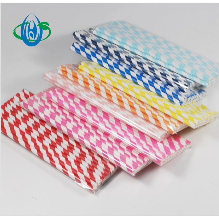 Wholesale Printing Paper Straw Disposable Recyclable Material for Juice Beverage Tea