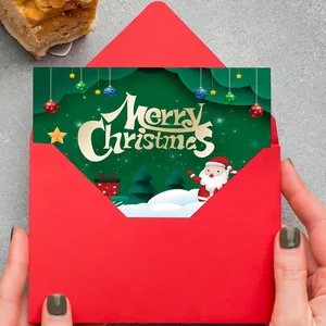 Christmas Greeting Cards with Envelopes for Family Kids Friends wholesale Christmas new year greeting cards with best wishes