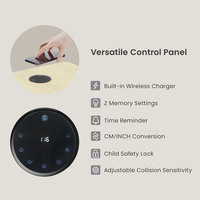 Bureau ergonomique intelligent réglable en hauteur pour le télétravail, table d'ordinateur à quatre pieds avec tiroir et chargeur sans fil, double moteur