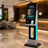 Kiosco de Pago con Pantalla Táctil Sinmar de 24 Pulgadas, Diseño Hueco con Iluminación LED para Interiores, Máquina de Autoservicio con Impresora Térmica