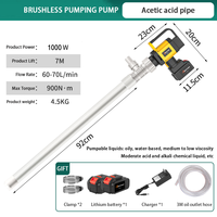 Pompe à tambour sans fil haute pression Cavitt 1000W sans balais, résistante à la corrosion, pour l'industrie automobile, acide acétique, huile, eau