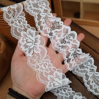 Dentelle élastique florale de qualité 5-6,7 cm pour vêtements, accessoires de nuit, col et manches, matériaux décoratifs