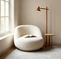 Moderner Minimalistischer Langlebiger Sessel mit Massivholzrahmen, Stilvoller Samtstoff-Sessel für Hotel und Esszimmer
