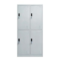 Armoire de vestiaire en acier KD pour salle de sport, casier de rangement métallique à 4 portes pour dortoir