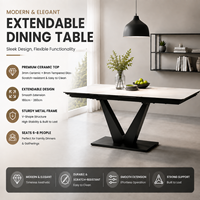 Table à manger carrée moderne extensible en céramique avec pieds en métal, pliable, écologique, capacité supérieure à 10 places