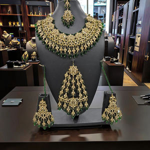 Indian Traditional <b>Fine</b> <b>Jewelry</b> <b>Sets</b> Wedding Maang Tikka Earrings Diamond Bridal Choker Necklace Rose Gold Party Direct - Product Image 4