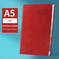 Agenda Anual 2026 de Cuero PU, Planificador de Negocios A5 con Logotipo Personalizado para Uso en Oficina y Kit de Diario para Regalo