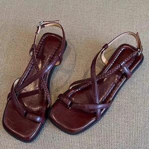 Sandalias Retro con Tiras Cruzadas y Punta Abierta para Mujer, Sandalias Romanas con Plataforma y Amortiguación Tipo Nube, Sandalias Versátiles Perfectas para Vestidos - Product Image 2