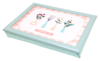Bureau Art Déco et petite table à manger personnalisables Décoration de bureau et accessoires à usage domestique avec coussin de plateau de peintures de fleurs