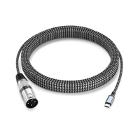 Cable USB Tipo-C a XLR Macho, Cable de Audio de 2 Metros con Doble Blindaje de Cobre Puro, Trenzado de PVC para Grabación de Micrófono