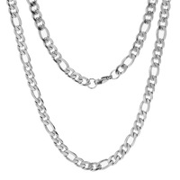 Chaîne cubaine en acier inoxydable sur mesure, plaquée or et argent, double couleur, par placage sous vide, collier tendance