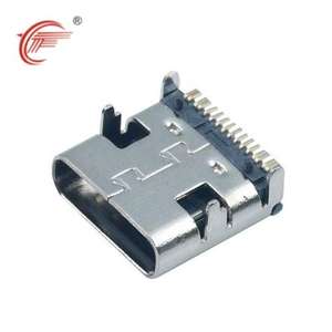 टाइप-सी यूएसबी 16पिन महिला कॉपर संपर्क स्टेनलेस स्टील शेल pcb अनुप्रयोग काले सम्मिलित रोच/पहुंच अनुपालन रोल पैकेजिंग - Product Image 1