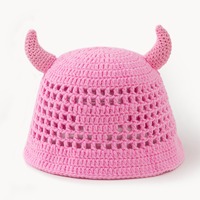 Sombrero de Ganchillo Personalizado con Logotipo, Gorra de Sol Transpirable de Malla Hueca con Diseño de Cuerno de Buey Naranja, Venta al por Mayor, Gorro de Verano para Exteriores, OEM