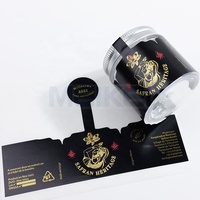 Etiquetas de Miel de Lujo con Logotipo Dorado y Texto Azul Texturizado, Papel Ecológico, Etiquetas de Botella de Licor con Lámina Dorada 3D para Frascos de Miel