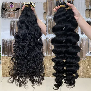 Factory hot sale products good quality 100% Cambodian human hair loose wave thickness ends hair tape ins hair extensions