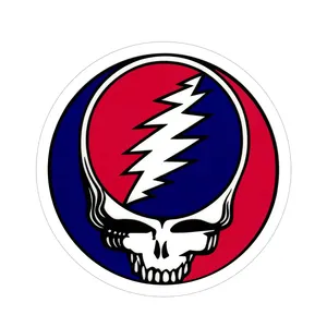 Grateful Deadขโมยใบหน้าของคุณสีขาวขอบสติกเกอร์กันชน